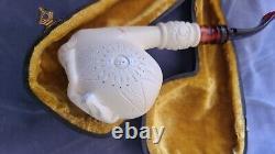 BRAND NEW & Unsmoked & UNUSED HORSE 100% BLOCK Meerschaum Pipe with Case