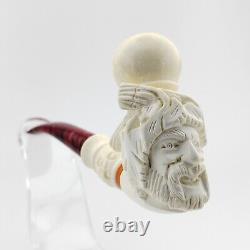 Bacchus Block Meerschaum Pipe, with Case, Unique Meerschaum Pipes, Wine God