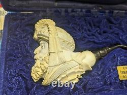 Baglan Figure Pipe Block Meerschaum-NEW W CASE Unsmoked