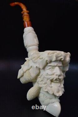 Baglan XXXL SIZE BACCHUS W EAGLE Pipe New Block Meerschaum W Case#11