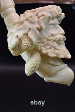 Baglan XXXL SIZE BACCHUS W EAGLE Pipe New Block Meerschaum W Case#11