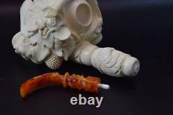 Baglan XXXL SIZE BACCHUS W EAGLE Pipe New Block Meerschaum W Case#11