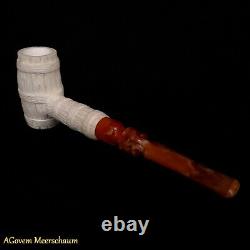 Barrel Poker Block Meerschaum Pipes, Smoking Pfeife, Tobacco AGovem CASE 248