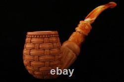 Basket Block Meerschaum Pipe by I. Baglan with custom CASE 12020