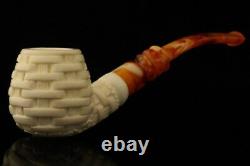 Basket Block Meerschaum Pipe with custom CASE 11929