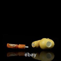 Bearded Skull Pipe By Handmade Block Meerschaum-NEW W CASE#1878