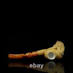 Bearded Skull Pipe By Handmade Block Meerschaum-NEW W CASE#1878