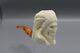 Beautifully Carved Skull Indian Pipe Block Meerschaum-new With Case#1848