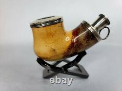 Beautifully Colored Antique 1800s Block Meerschaum Tobacco Pipe Bowl, German