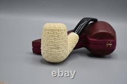 Bent Basket weave Chimney Chimney Pipe BLOCK MEERSCHAUM-NEW-HANDCARVED Case#467