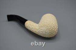 Bent Basket weave Chimney Chimney Pipe BLOCK MEERSCHAUM-NEW-HANDCARVED Case#467