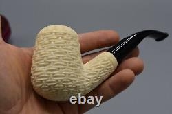 Bent Basket weave Chimney Chimney Pipe BLOCK MEERSCHAUM-NEW-HANDCARVED Case#467