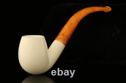 Bent Billiard Block Meerschaum Pipe with fitted case M1667