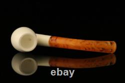 Bent Billiard Block Meerschaum Pipe with fitted case M1667