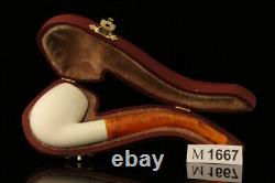 Bent Billiard Block Meerschaum Pipe with fitted case M1667