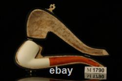 Bent Billiard Block Meerschaum Pipe with fitted case M1790