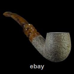 Bent Block Meerschaum Pipe hanmade smoking tobacco with case D-65