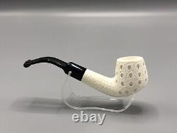 Bent Pipe By Tekin-new-block Meerschaum Handmade W Case#1737 Army Pocket Case