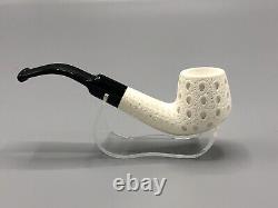 Bent Pipe By Tekin-new-block Meerschaum Handmade W Case#1737 Army Pocket Case