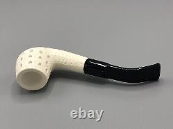 Bent Pipe By Tekin-new-block Meerschaum Handmade W Case#1737 Army Pocket Case