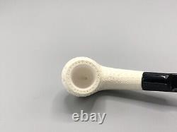 Bent Pipe By Tekin-new-block Meerschaum Handmade W Case#1737 Army Pocket Case