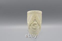 Bent Slim Chimney Pipe Masonic Emblem BLOCK MEERSCHAUM-NEW-HANDCARVED W Case#777