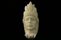 Big Chief Hand Carved Block Meerschaum Pipe with custom CASE 11312