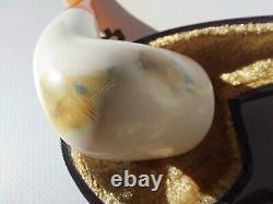 Billiard Bent Smooth Block Meerschaum Pipe With Case Colored, Thick Wall MP01