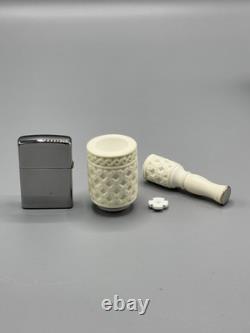 Billiard Falcon Pipe Bowl & Tamper Block Meerschaum New Handmade Custom Case#194