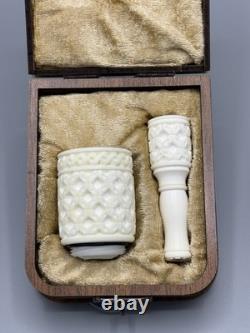 Billiard Falcon Pipe Bowl & Tamper Block Meerschaum New Handmade Custom Case#194