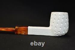 Billiard PIPE-BLOCK MEERSCHAUM-NEW-HAND CARVED W Case#463