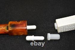 Billiard PIPE-BLOCK MEERSCHAUM-NEW-HAND CARVED W Case#463