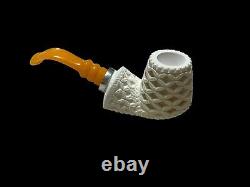 Block Meerschaum 925K Silvery Reverse Calabash Pipe Master Carver Hilmi Çay