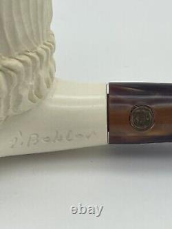 Block Meerschaum Beethoven Smoking Pipe, Hand carved And Signed I. Beckler
