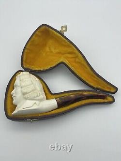 Block Meerschaum Beethoven Smoking Pipe, Hand carved And Signed I. Beckler