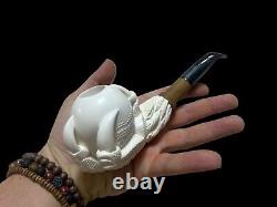 Block Meerschaum Dragon Claw Pipe. Large Size Master Carver Hilmi Çay