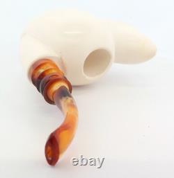 Block Meerschaum Hand Carved Turkish Erotic Pipe withCase