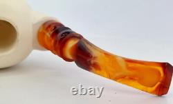 Block Meerschaum Hand Carved Turkish Erotic Pipe withCase