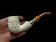 Block Meerschaum Hard Detail 925k Silvery Billiard Pipe Master Carver Hilmi Çay