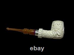 Block Meerschaum Hard Detail 925K Silvery Billiard Pipe Master Carver Hilmi Çay