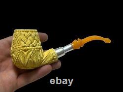 Block Meerschaum Hard Detail 925K Silvery Pipe Master Carver Hilmi Çay