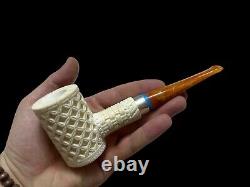 Block Meerschaum Hard Detail 925K Silvery Poker Pipe Master Carver Hilmi Çay