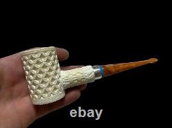 Block Meerschaum Hard Detail 925K Silvery Poker Pipe Master Carver Hilmi Çay