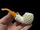 Block Meerschaum Hard Detail Reverse Calabas Pipe Master Carver Hilmi Çay