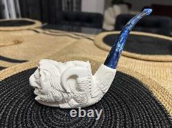 Block Meerschaum Lion in Dragon Claw Pipe