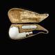 Block Meerschaum Pipe 925 Silver Smoking Tobacco Pipe With Tamper W Case Md-345