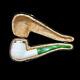 Block Meerschaum Pipe 925 Silver Smoking Tobacco Pipe With W Case Md-363