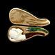 Block Meerschaum Pipe 925 Silver Unsmoked Smoking Tobacco Pipe W Case Md-342