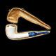 Block Meerschaum Pipe 925 Silver Unsmoked Smoking Tobacco Pipe W Case Md-357