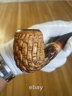 Block Meerschaum Pipe Basket weave great color